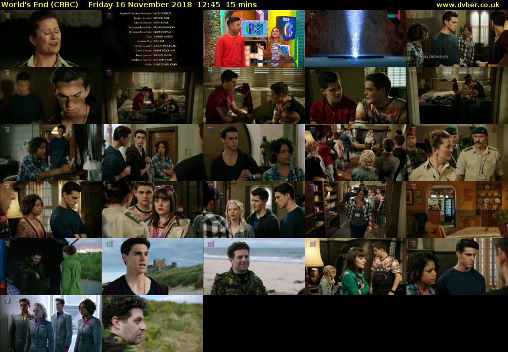 World's End (CBBC) Friday 16 November 2018 12:45 - 13:00
