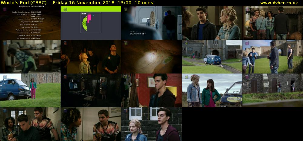 World's End (CBBC) Friday 16 November 2018 13:00 - 13:10
