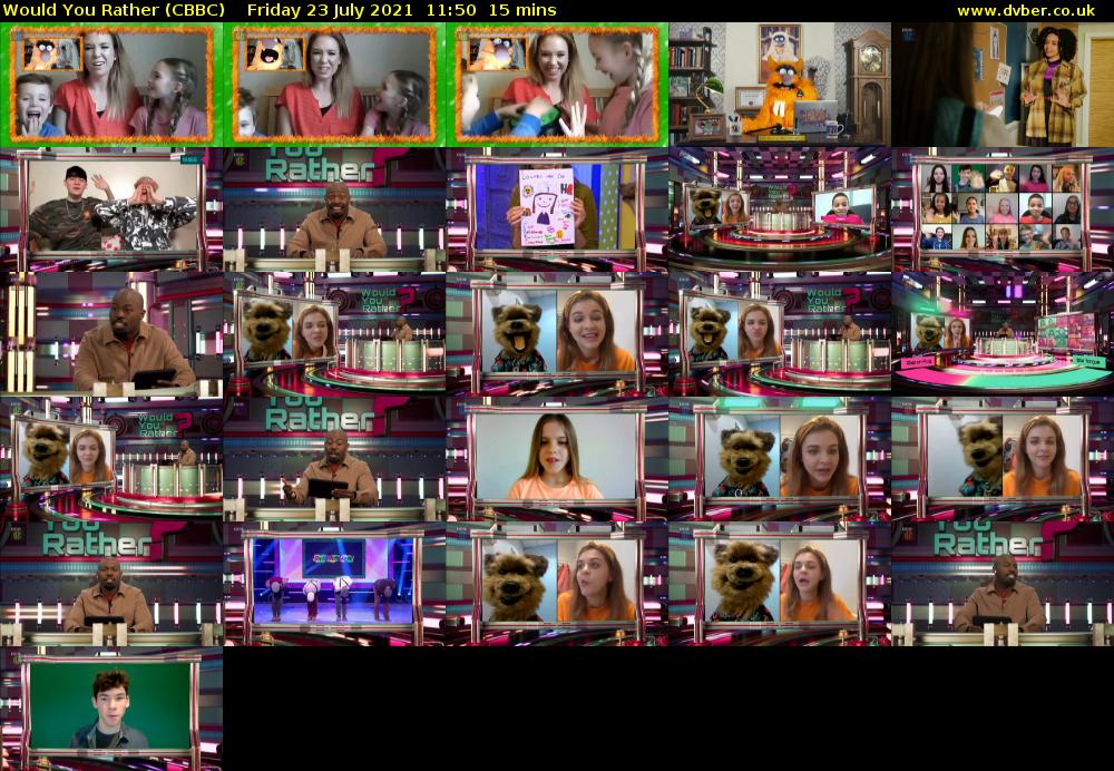 Would You Rather (CBBC) Friday 23 July 2021 11:50 - 12:05