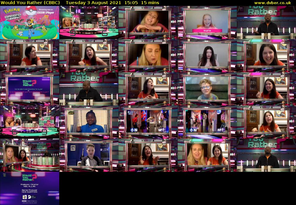 Would You Rather (CBBC) Tuesday 3 August 2021 15:05 - 15:20