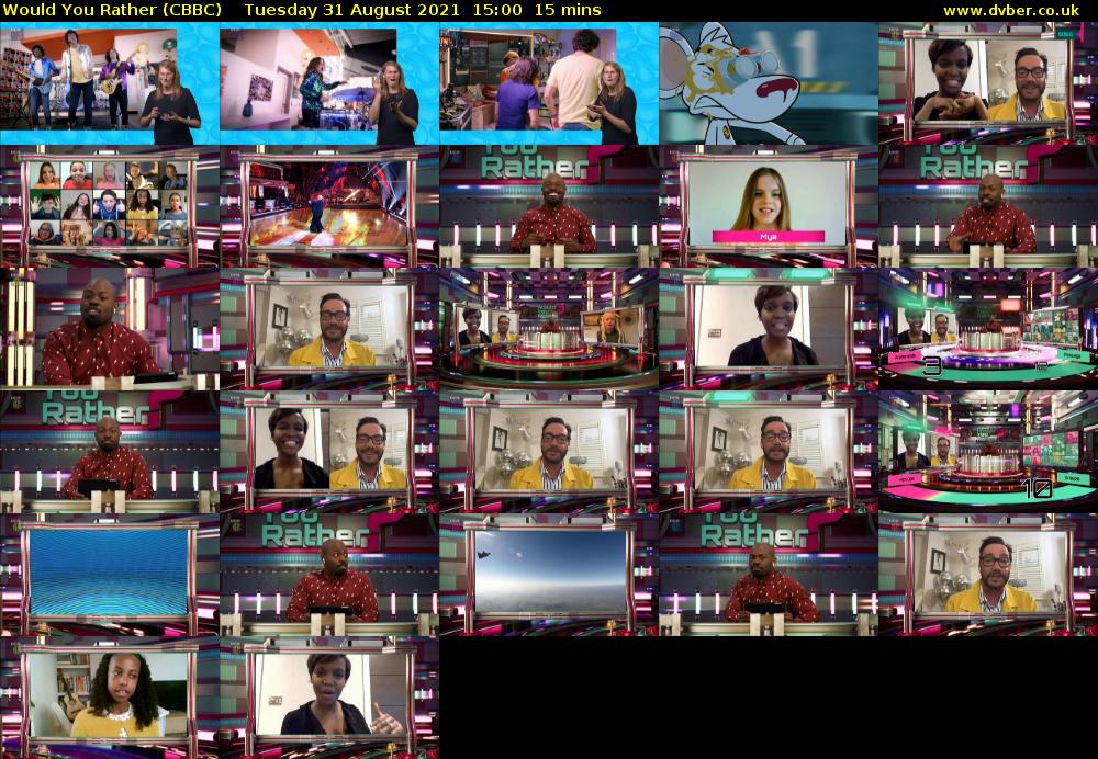 Would You Rather (CBBC) Tuesday 31 August 2021 15:00 - 15:15