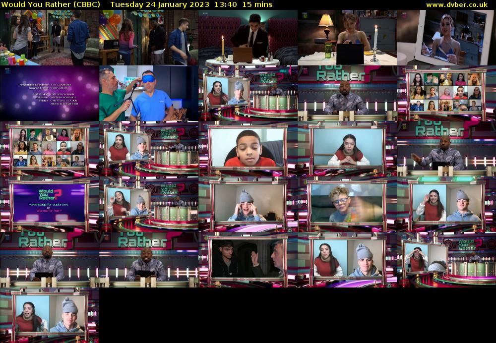 Would You Rather (CBBC) Tuesday 24 January 2023 13:40 - 13:55