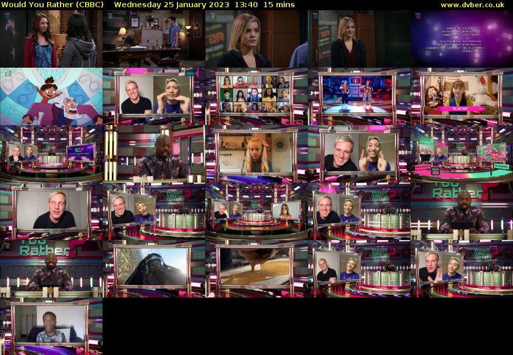 Would You Rather (CBBC) Wednesday 25 January 2023 13:40 - 13:55
