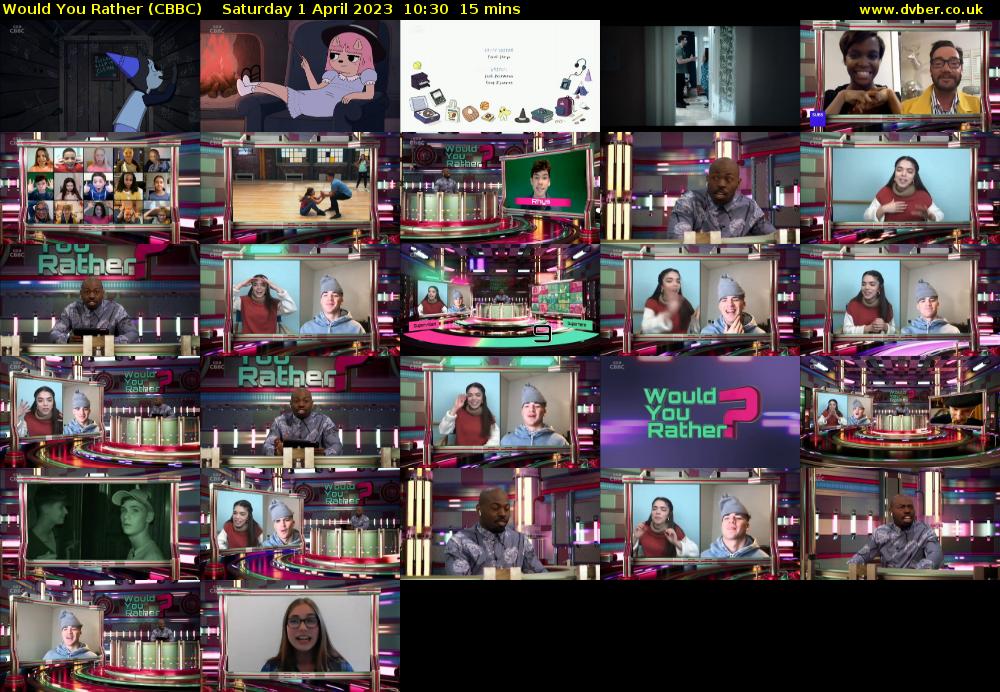 Would You Rather (CBBC) Saturday 1 April 2023 10:30 - 10:45