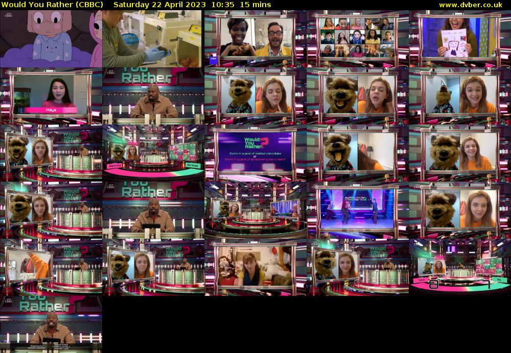 Would You Rather (CBBC) Saturday 22 April 2023 10:35 - 10:50