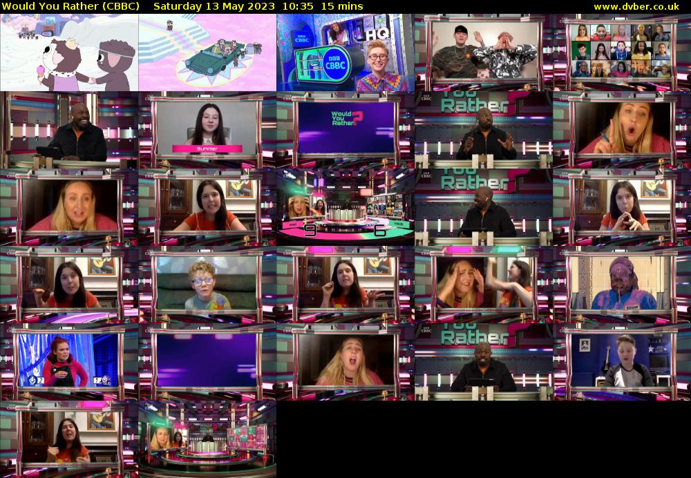 Would You Rather (CBBC) Saturday 13 May 2023 10:35 - 10:50