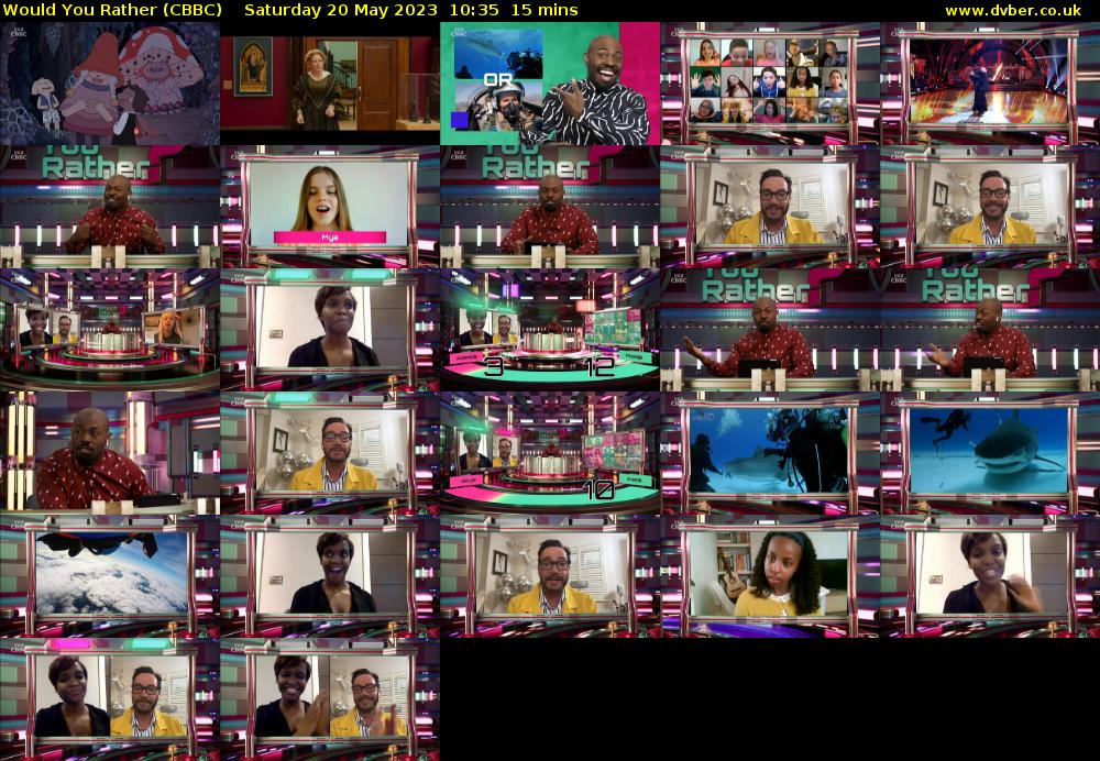 Would You Rather (CBBC) Saturday 20 May 2023 10:35 - 10:50