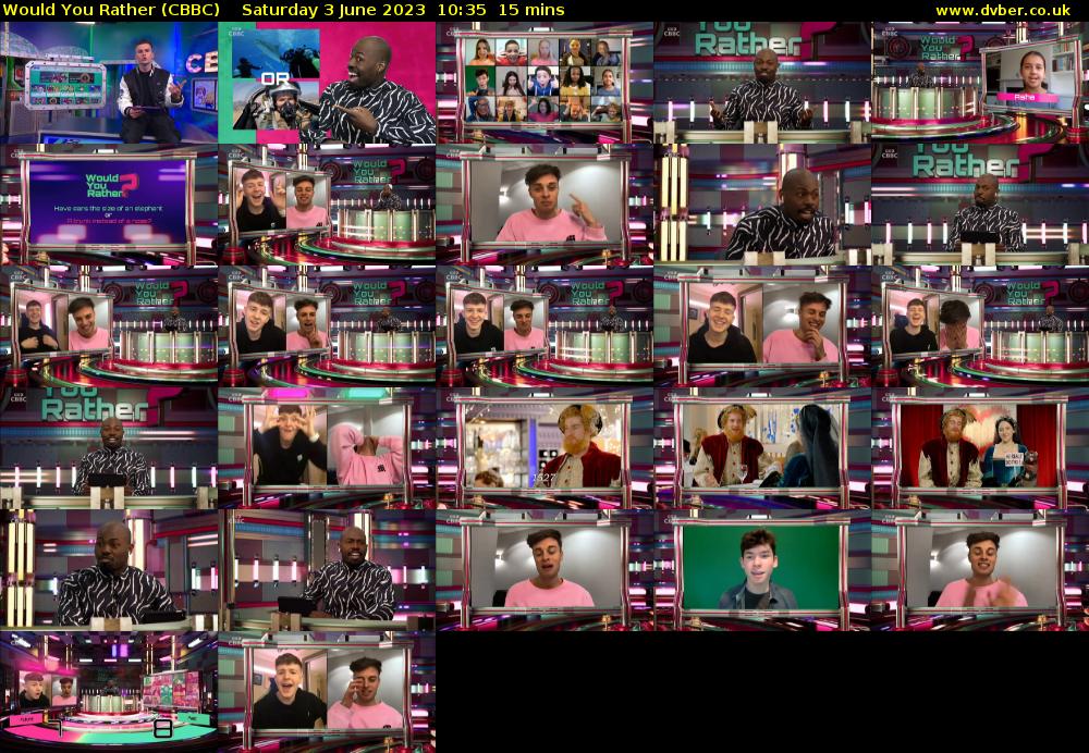 Would You Rather (CBBC) Saturday 3 June 2023 10:35 - 10:50