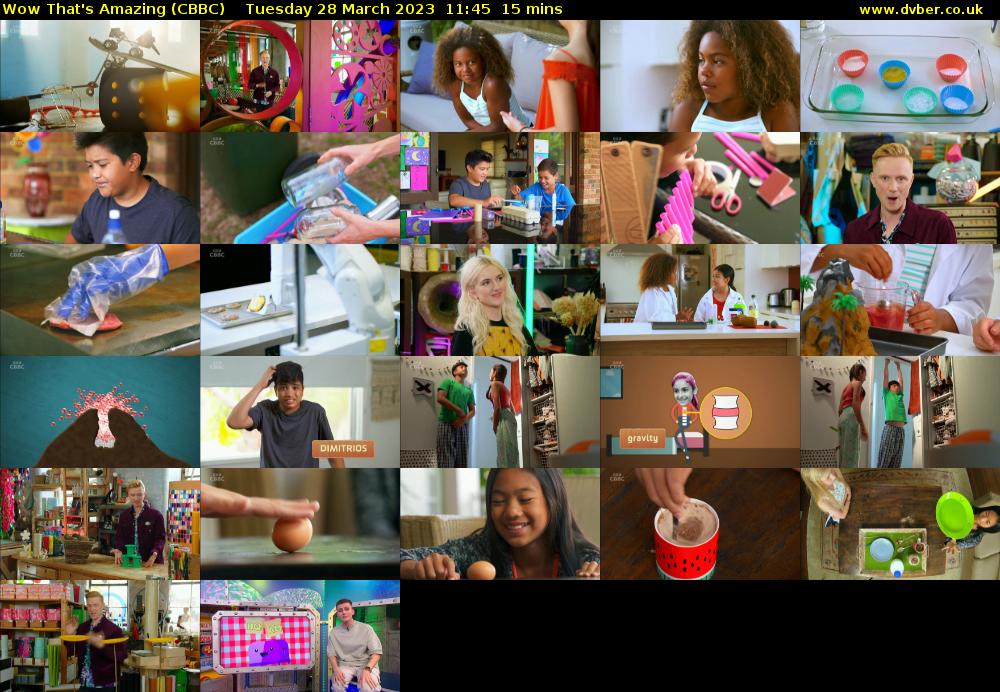 Wow That's Amazing (CBBC) Tuesday 28 March 2023 11:45 - 12:00