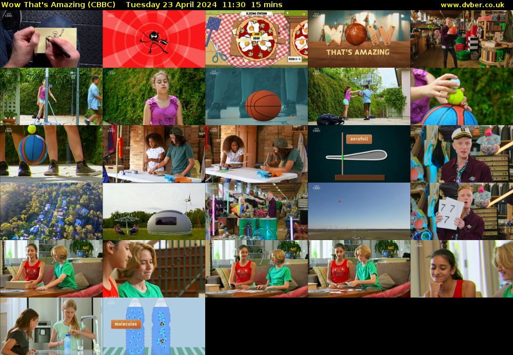 Wow That's Amazing (CBBC) Tuesday 23 April 2024 11:30 - 11:45