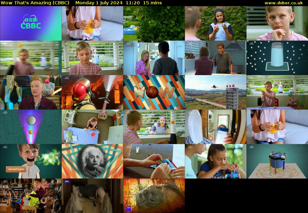 Wow That's Amazing (CBBC) Monday 1 July 2024 11:20 - 11:35