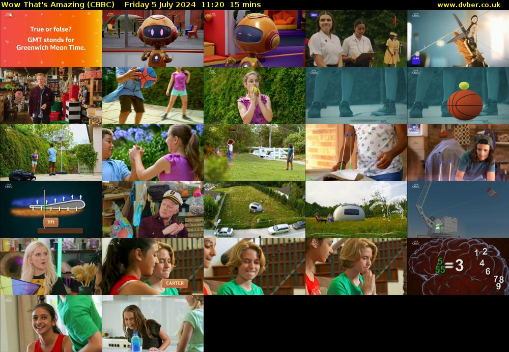 Wow That's Amazing (CBBC) Friday 5 July 2024 11:20 - 11:35