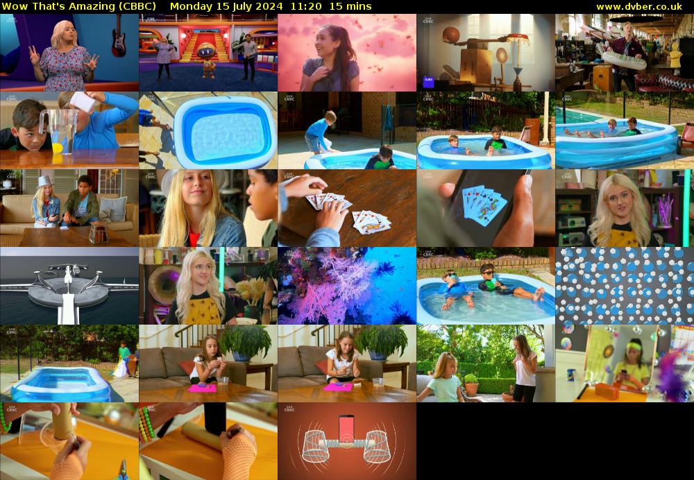Wow That's Amazing (CBBC) Monday 15 July 2024 11:20 - 11:35