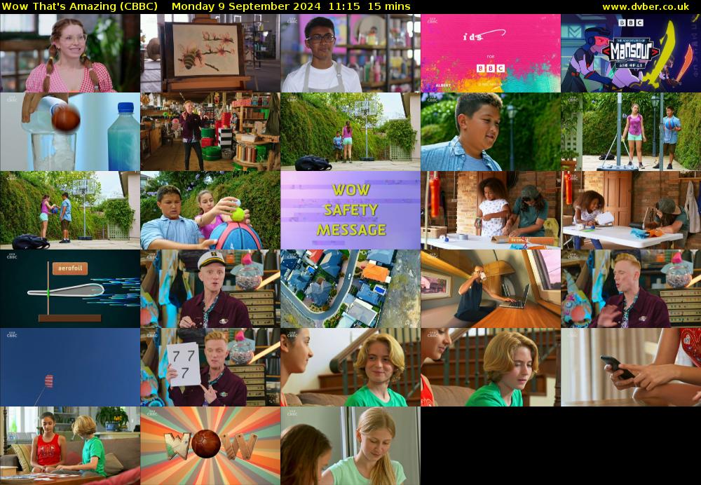Wow That's Amazing (CBBC) Monday 9 September 2024 11:15 - 11:30