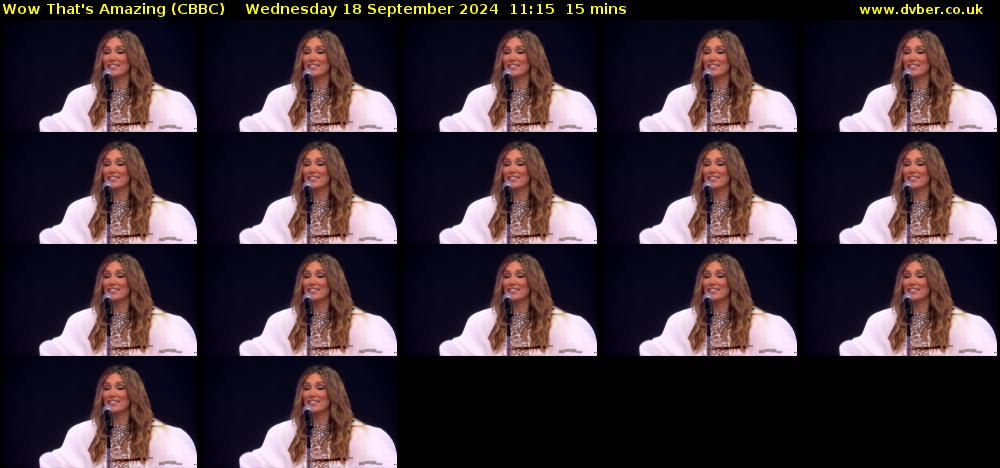 Wow That's Amazing (CBBC) Wednesday 18 September 2024 11:15 - 11:30