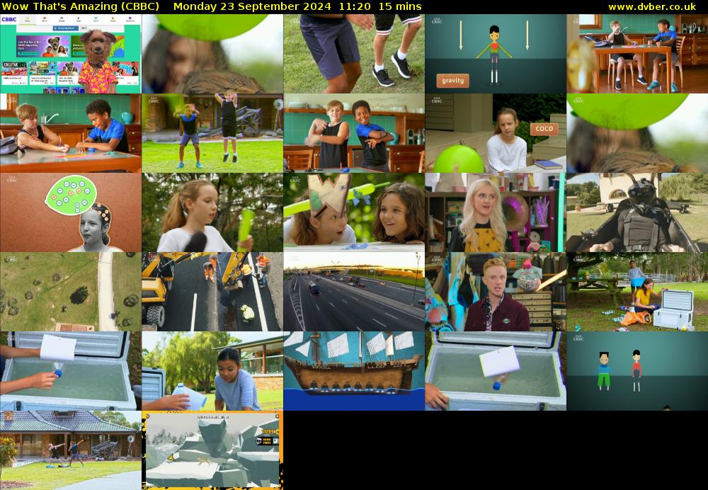 Wow That's Amazing (CBBC) Monday 23 September 2024 11:20 - 11:35