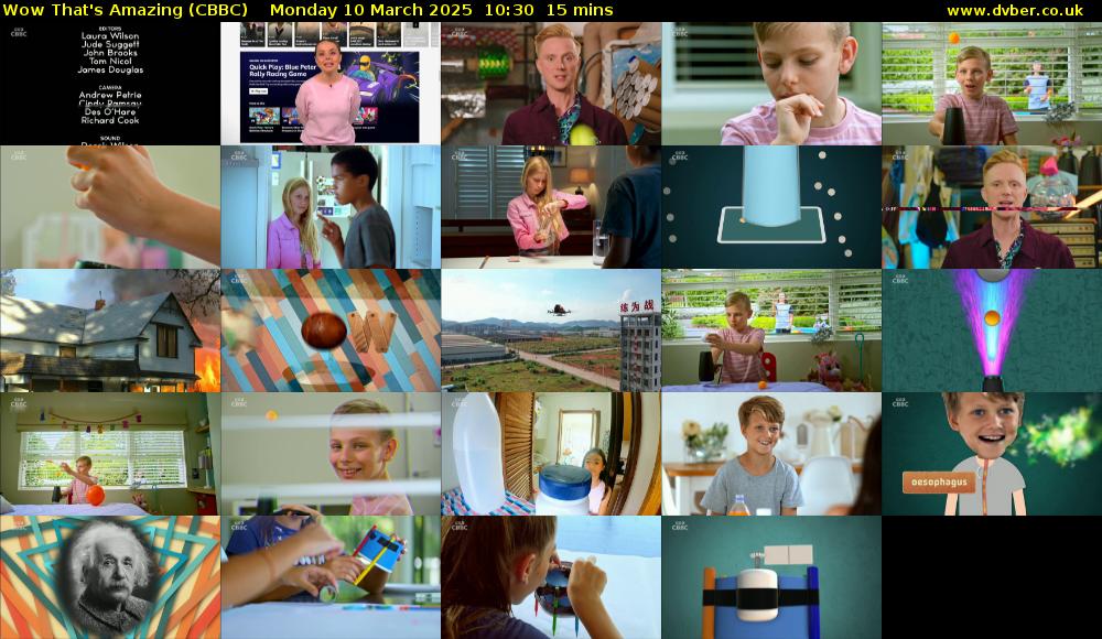 Wow That's Amazing (CBBC) Monday 10 March 2025 10:30 - 10:45