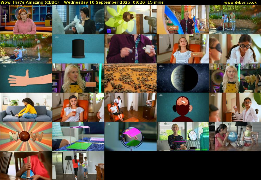 Wow That's Amazing (CBBC) Wednesday 10 September 2025 09:20 - 09:35