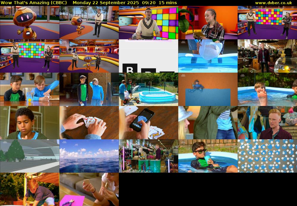 Wow That's Amazing (CBBC) Monday 22 September 2025 09:20 - 09:35