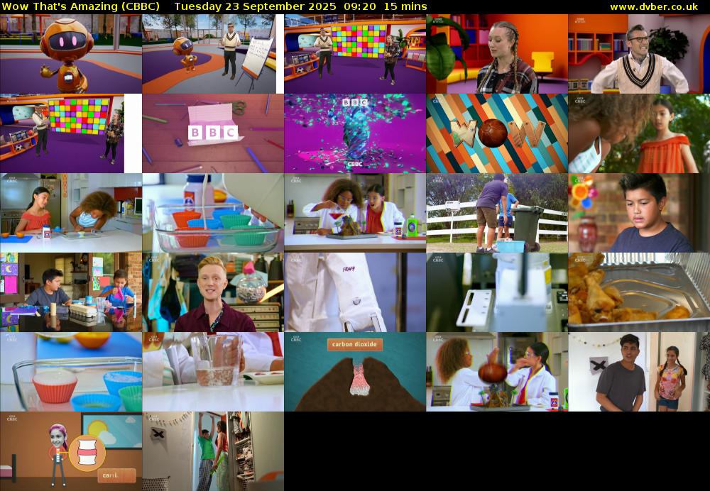 Wow That's Amazing (CBBC) Tuesday 23 September 2025 09:20 - 09:35