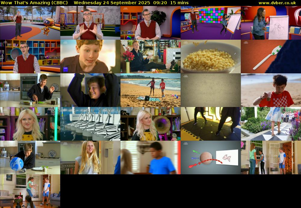 Wow That's Amazing (CBBC) Wednesday 24 September 2025 09:20 - 09:35