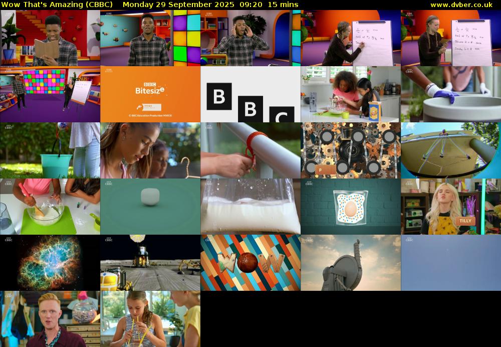 Wow That's Amazing (CBBC) Monday 29 September 2025 09:20 - 09:35