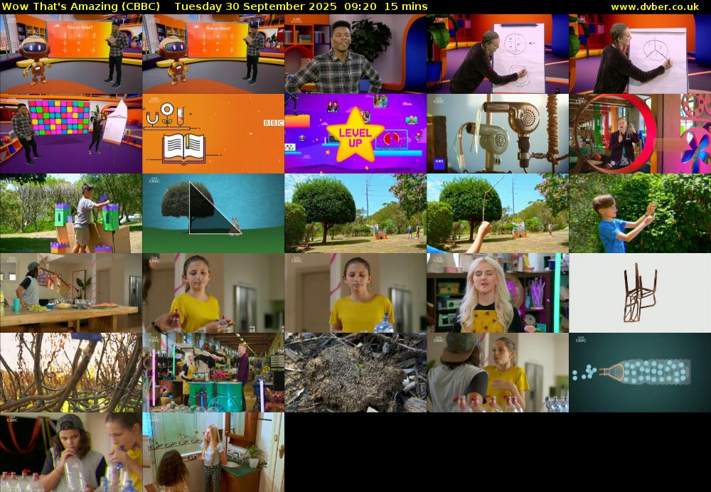 Wow That's Amazing (CBBC) Tuesday 30 September 2025 09:20 - 09:35