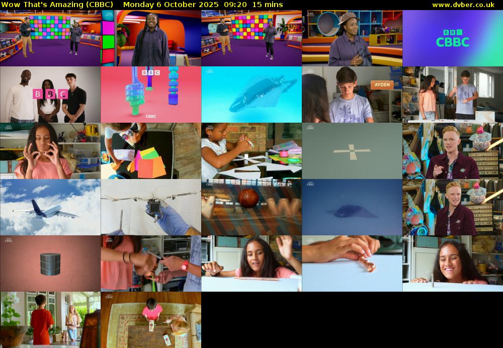 Wow That's Amazing (CBBC) Monday 6 October 2025 09:20 - 09:35