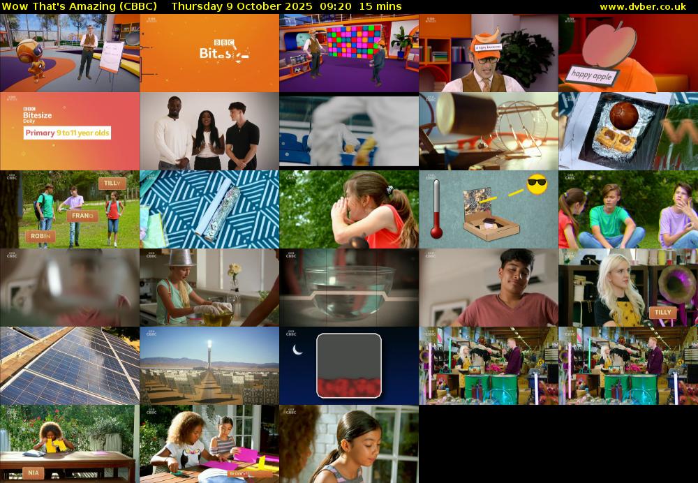 Wow That's Amazing (CBBC) Thursday 9 October 2025 09:20 - 09:35