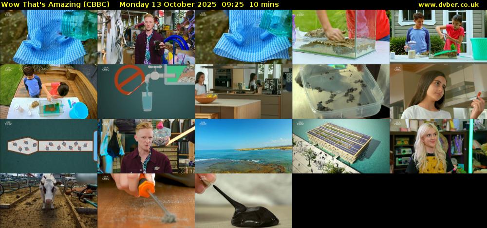 Wow That's Amazing (CBBC) Monday 13 October 2025 09:25 - 09:35