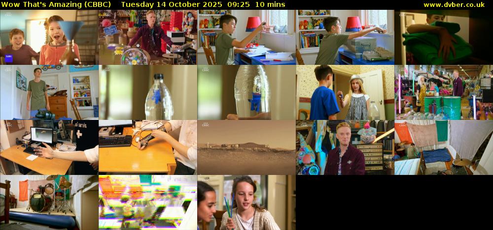 Wow That's Amazing (CBBC) Tuesday 14 October 2025 09:25 - 09:35