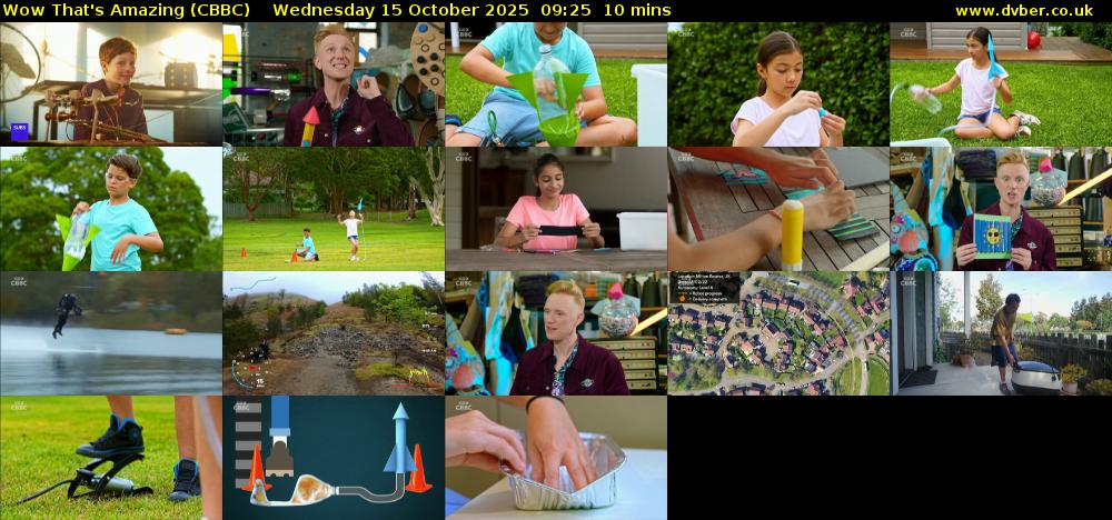 Wow That's Amazing (CBBC) Wednesday 15 October 2025 09:25 - 09:35