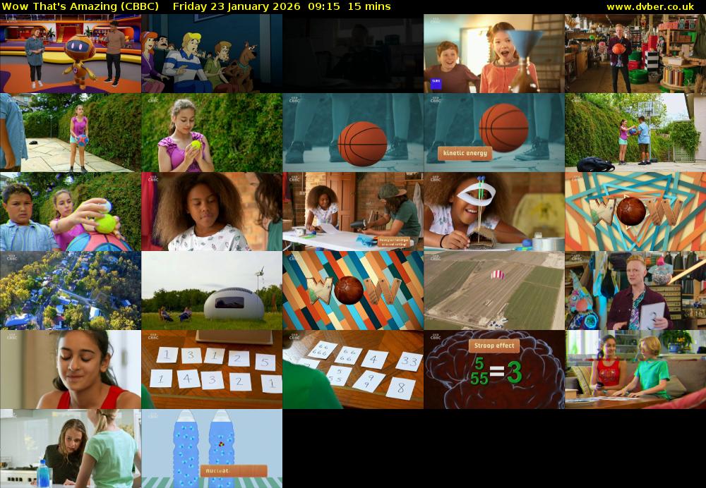 Wow That's Amazing (CBBC) Friday 23 January 2026 09:15 - 09:30