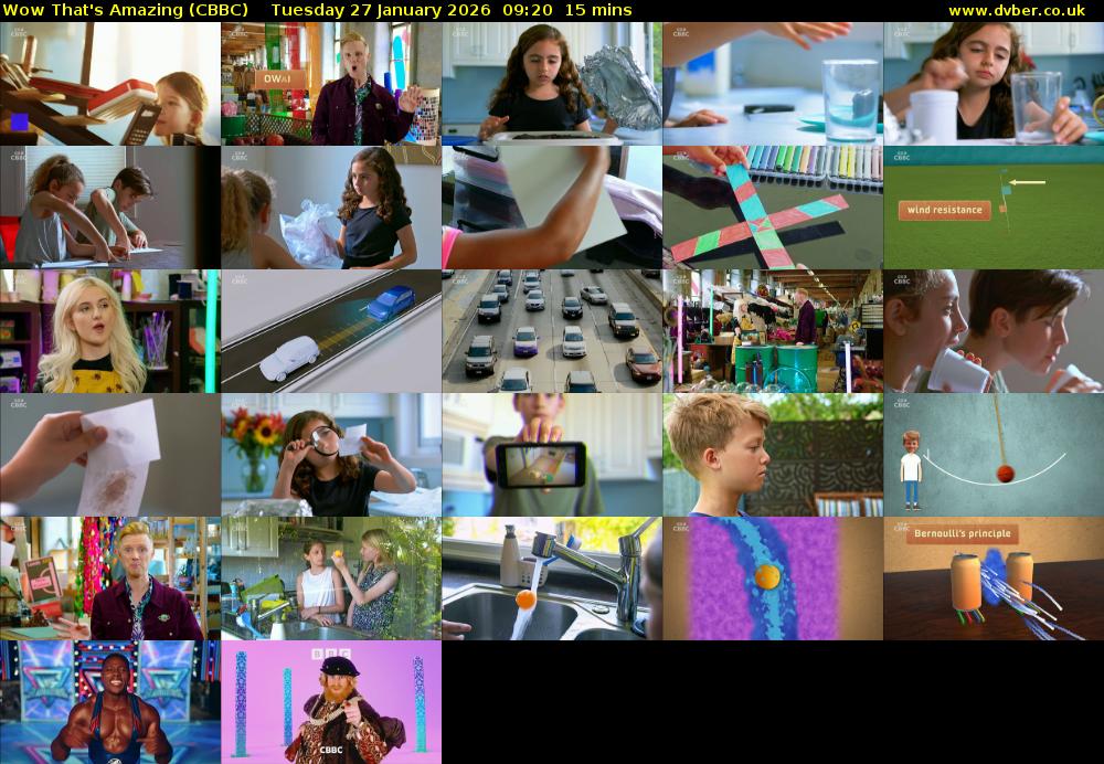 Wow That's Amazing (CBBC) Tuesday 27 January 2026 09:20 - 09:35