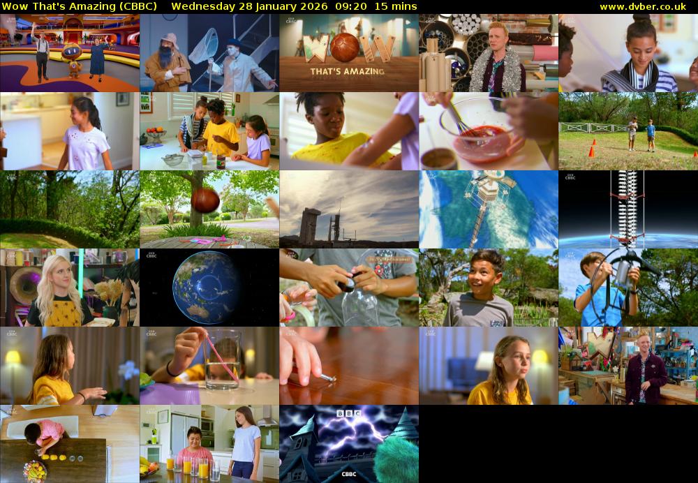 Wow That's Amazing (CBBC) Wednesday 28 January 2026 09:20 - 09:35