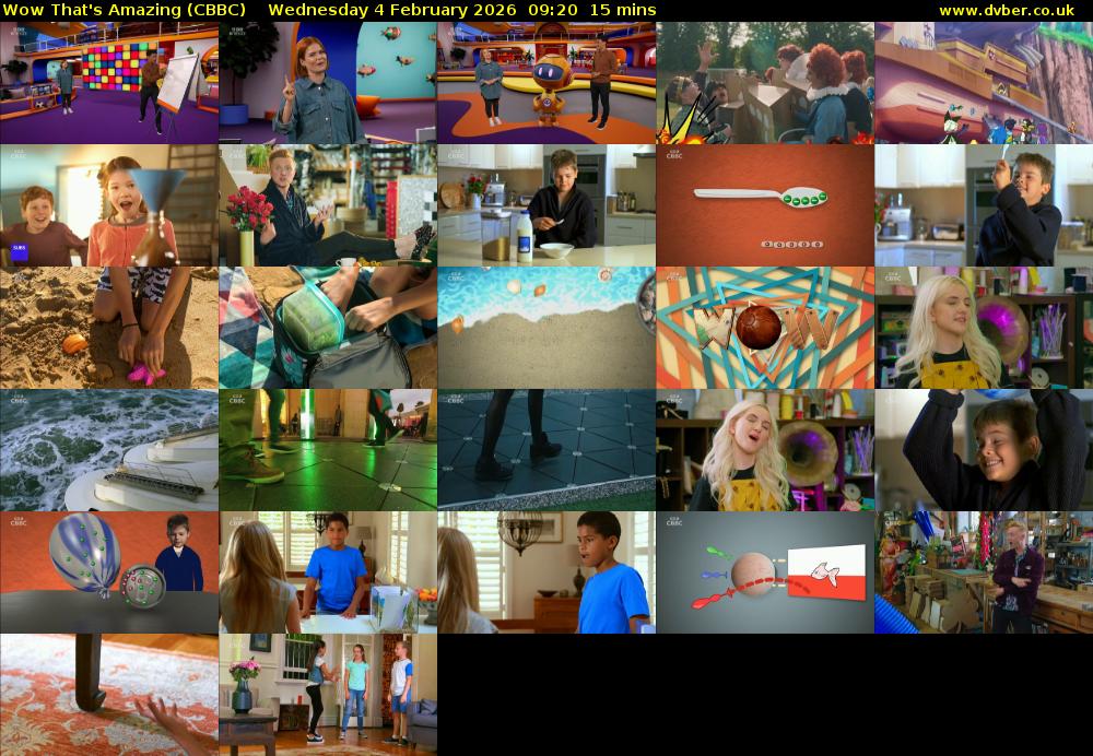 Wow That's Amazing (CBBC) Wednesday 4 February 2026 09:20 - 09:35