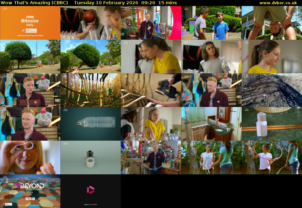 Wow That's Amazing (CBBC) Tuesday 10 February 2026 09:20 - 09:35