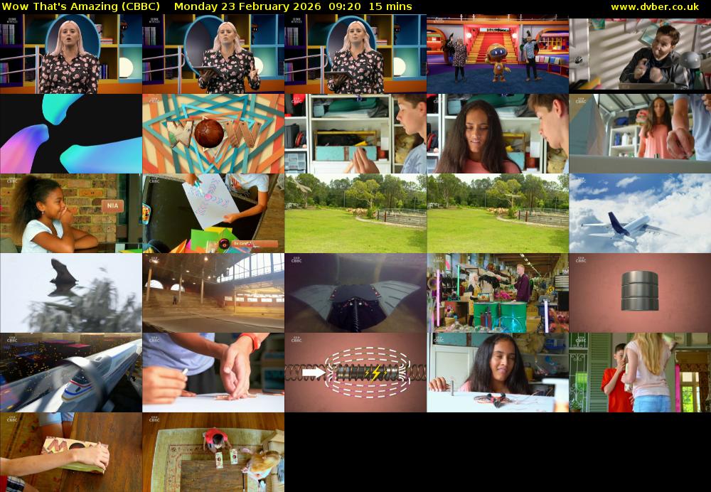 Wow That's Amazing (CBBC) Monday 23 February 2026 09:20 - 09:35