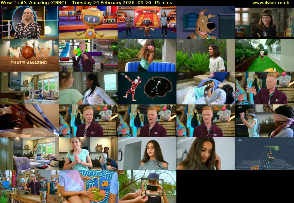 Wow That's Amazing (CBBC) Tuesday 24 February 2026 09:20 - 09:35