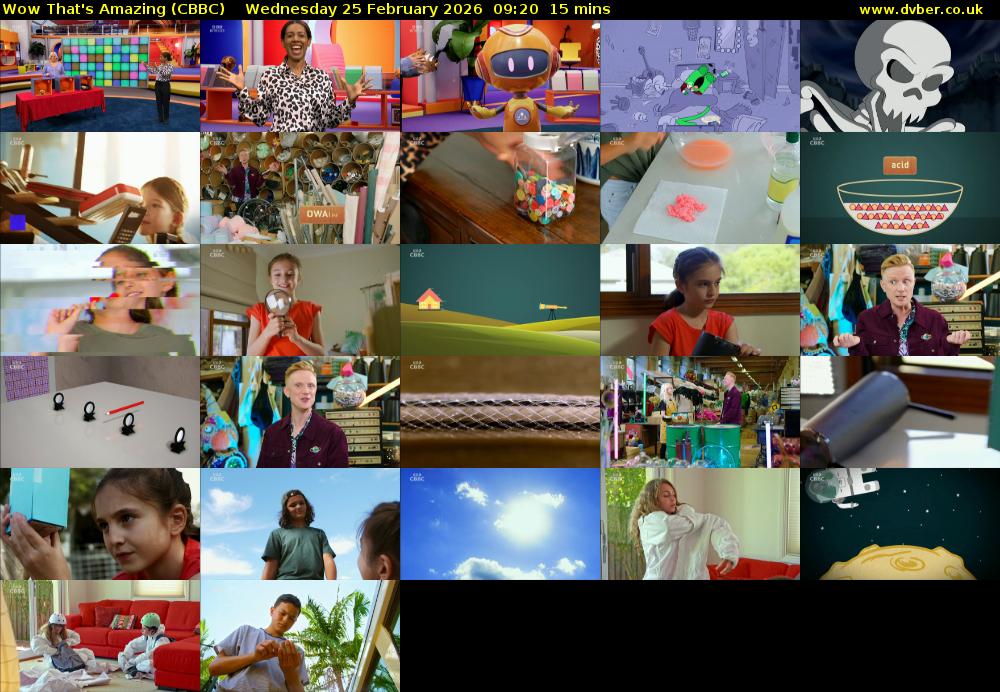 Wow That's Amazing (CBBC) Wednesday 25 February 2026 09:20 - 09:35