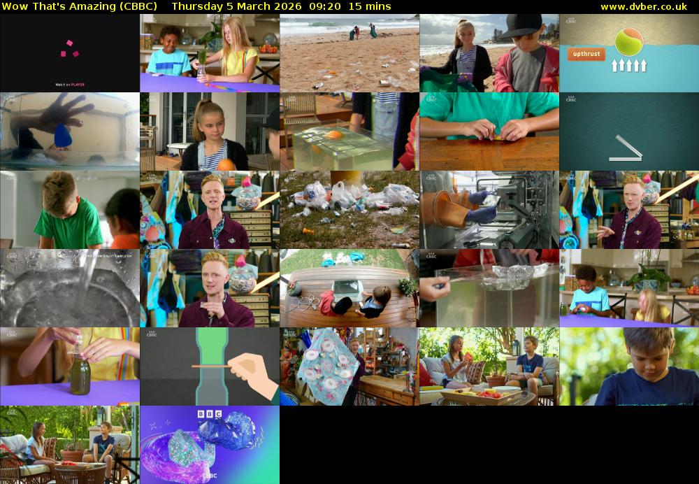 Wow That's Amazing (CBBC) Thursday 5 March 2026 09:20 - 09:35
