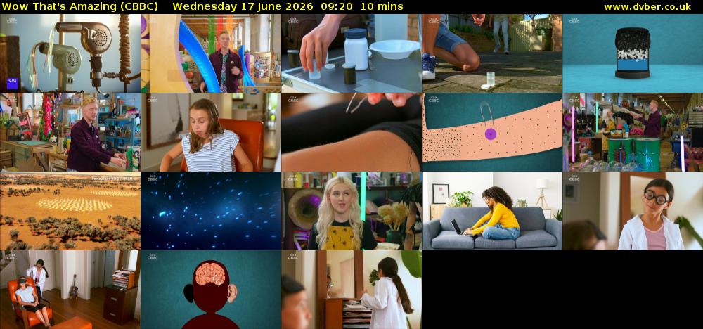 Wow That's Amazing (CBBC) Wednesday 17 June 2026 09:20 - 09:30