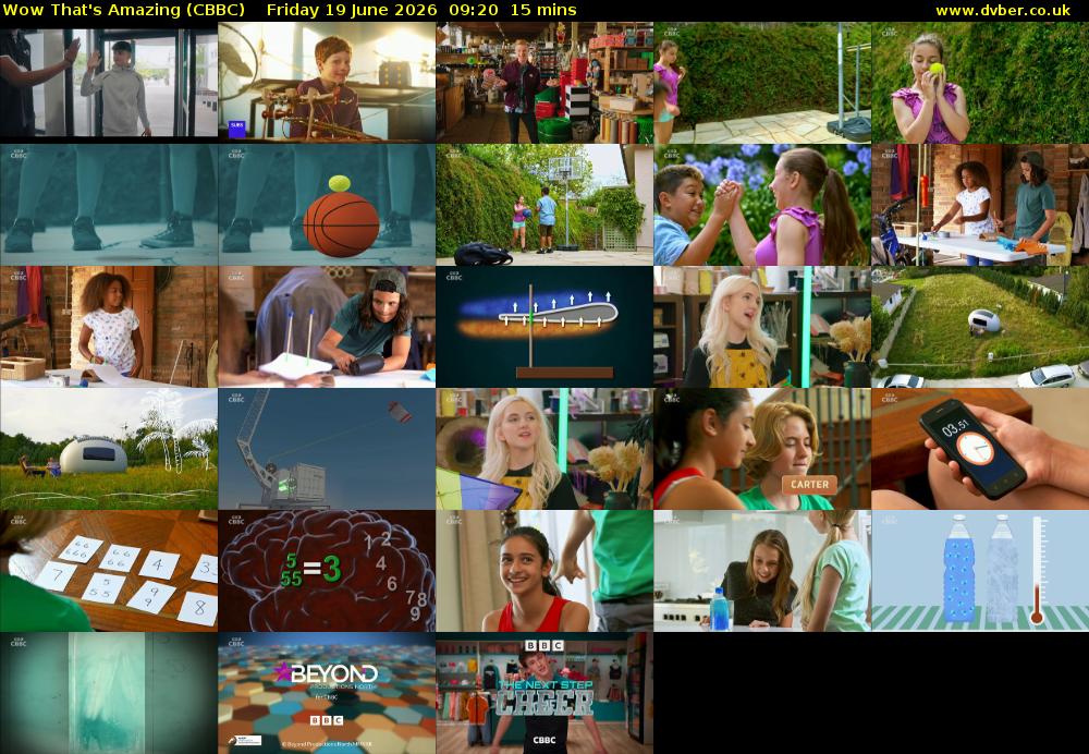 Wow That's Amazing (CBBC) Friday 19 June 2026 09:20 - 09:35