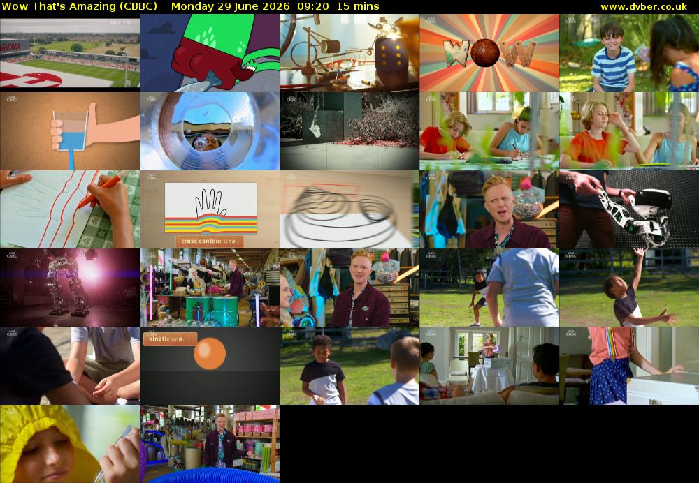 Wow That's Amazing (CBBC) Monday 29 June 2026 09:20 - 09:35