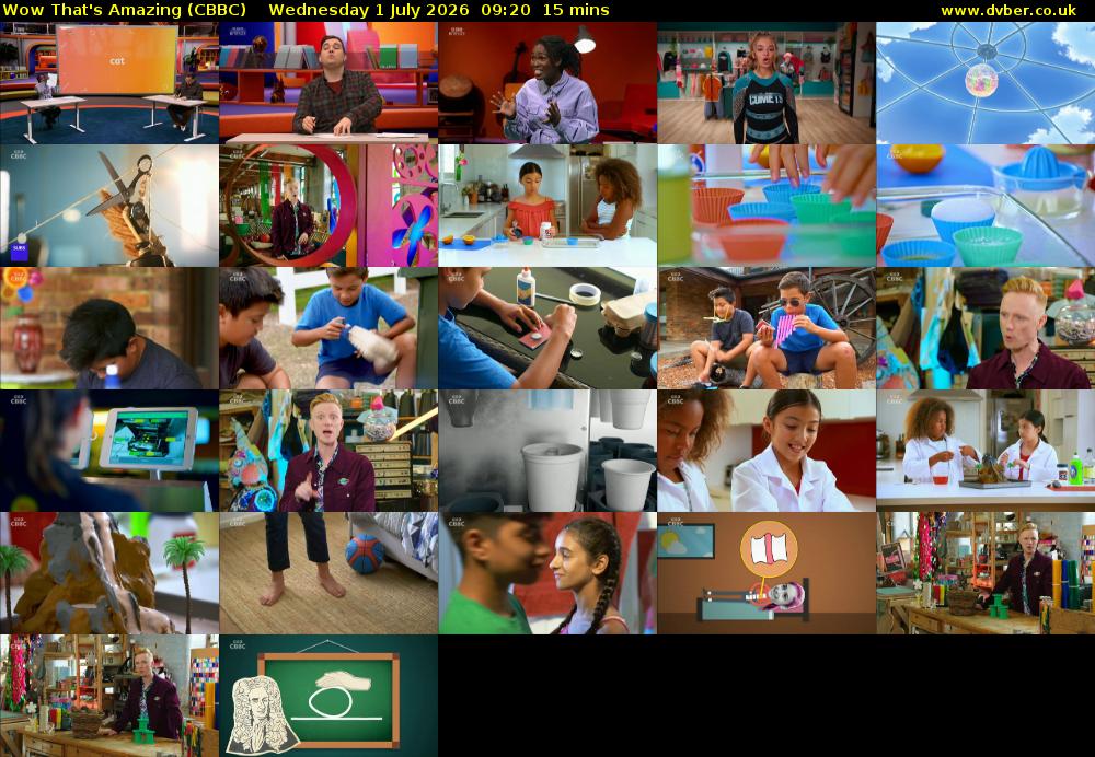 Wow That's Amazing (CBBC) Wednesday 1 July 2026 09:20 - 09:35