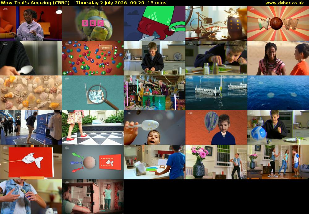 Wow That's Amazing (CBBC) Thursday 2 July 2026 09:20 - 09:35