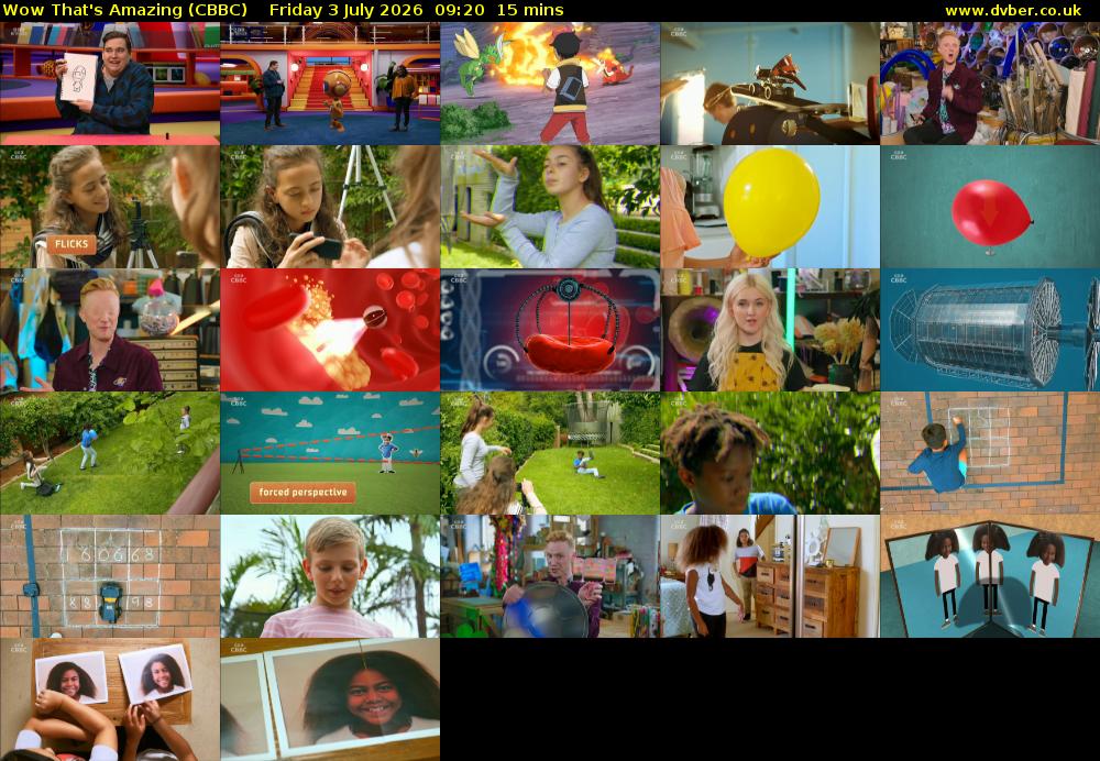 Wow That's Amazing (CBBC) Friday 3 July 2026 09:20 - 09:35