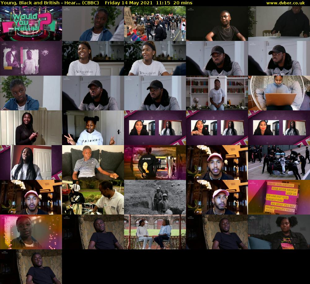 Young, Black and British - Hear... (CBBC) Friday 14 May 2021 11:15 - 11:35