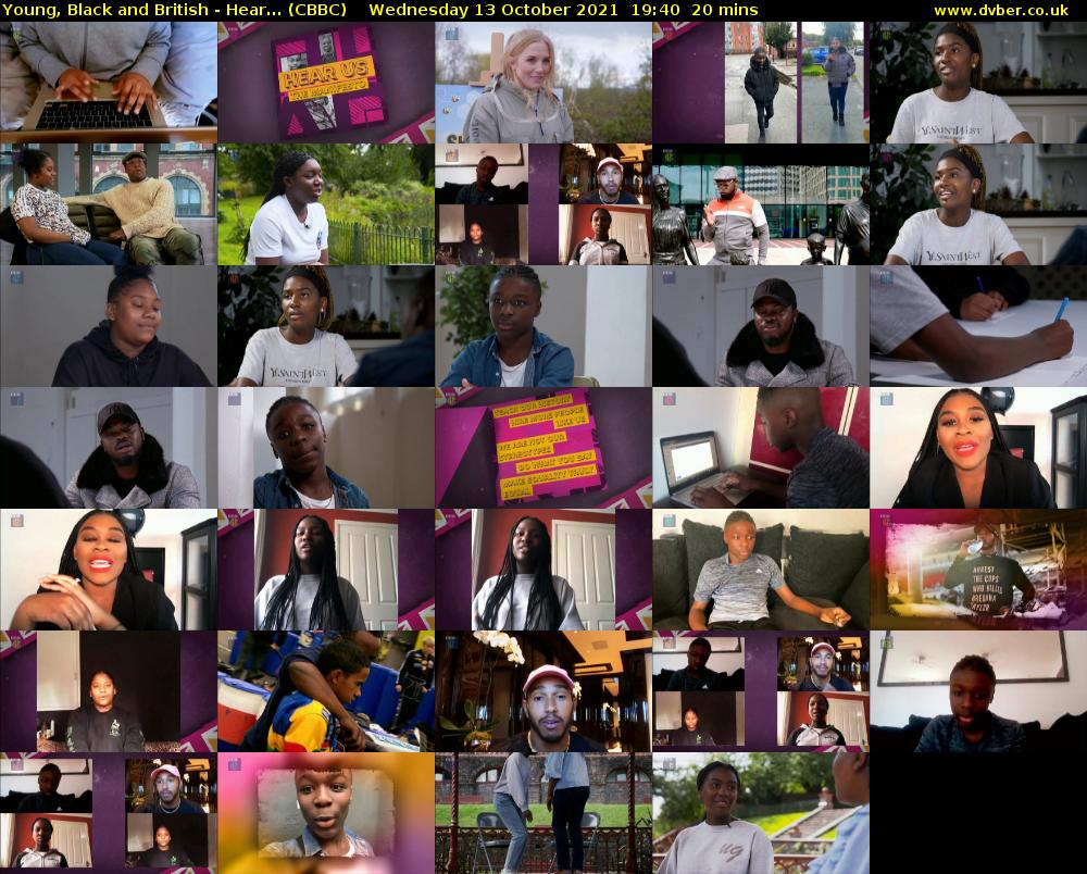 Young, Black and British - Hear... (CBBC) Wednesday 13 October 2021 19:40 - 20:00