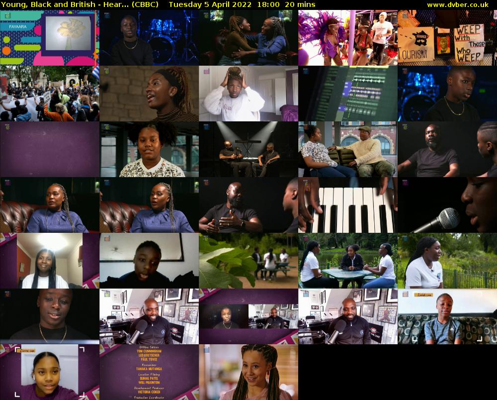 Young, Black and British - Hear... (CBBC) Tuesday 5 April 2022 18:00 - 18:20